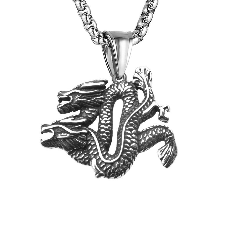Wholesale Vintage Titanium Snake Gemstone Pendant Necklace
